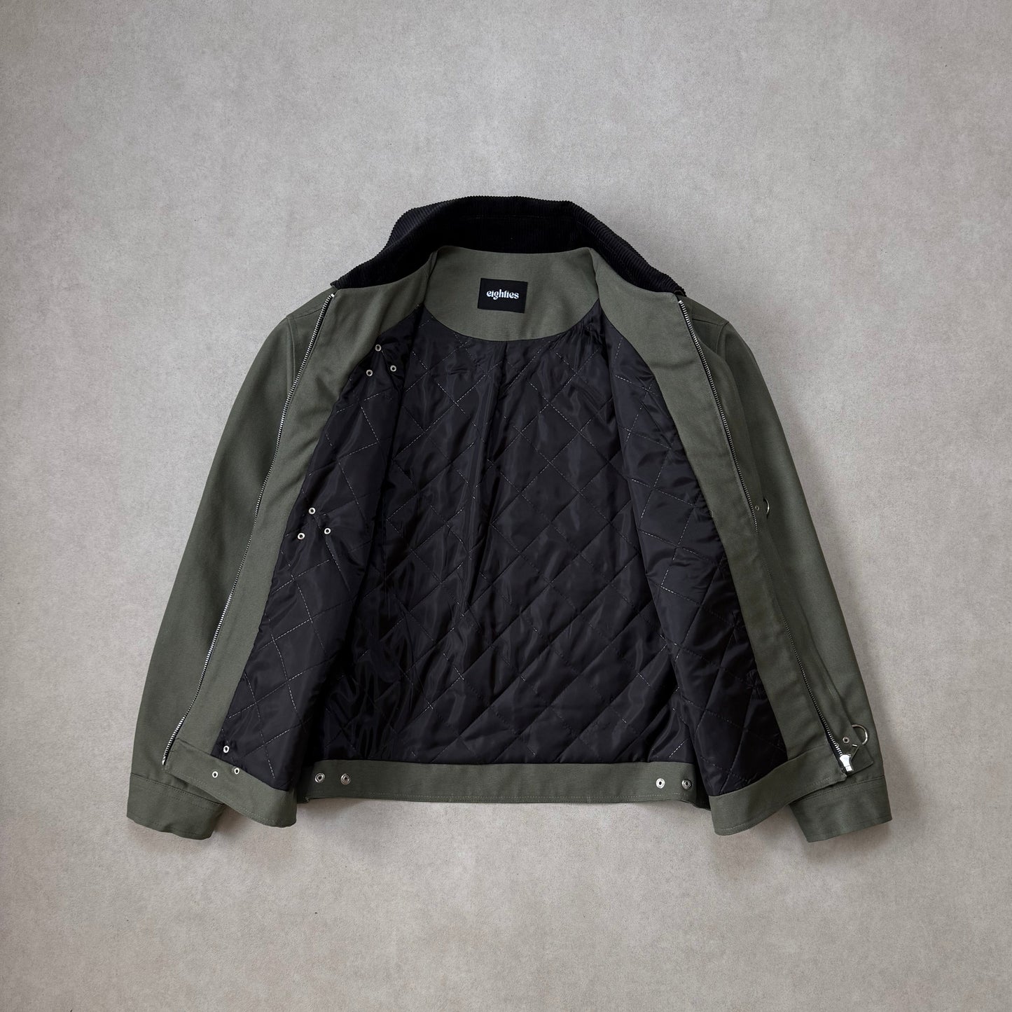 FIREMAN JACKET CANVAS - GREEN OLIVE