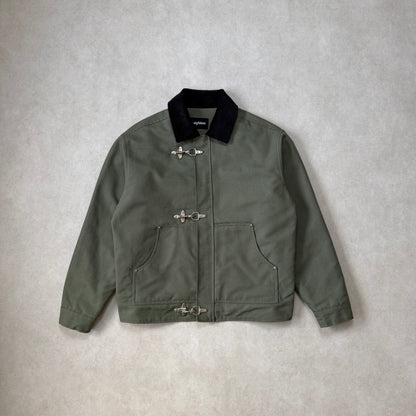 FIREMAN JACKET CANVAS - GREEN OLIVE