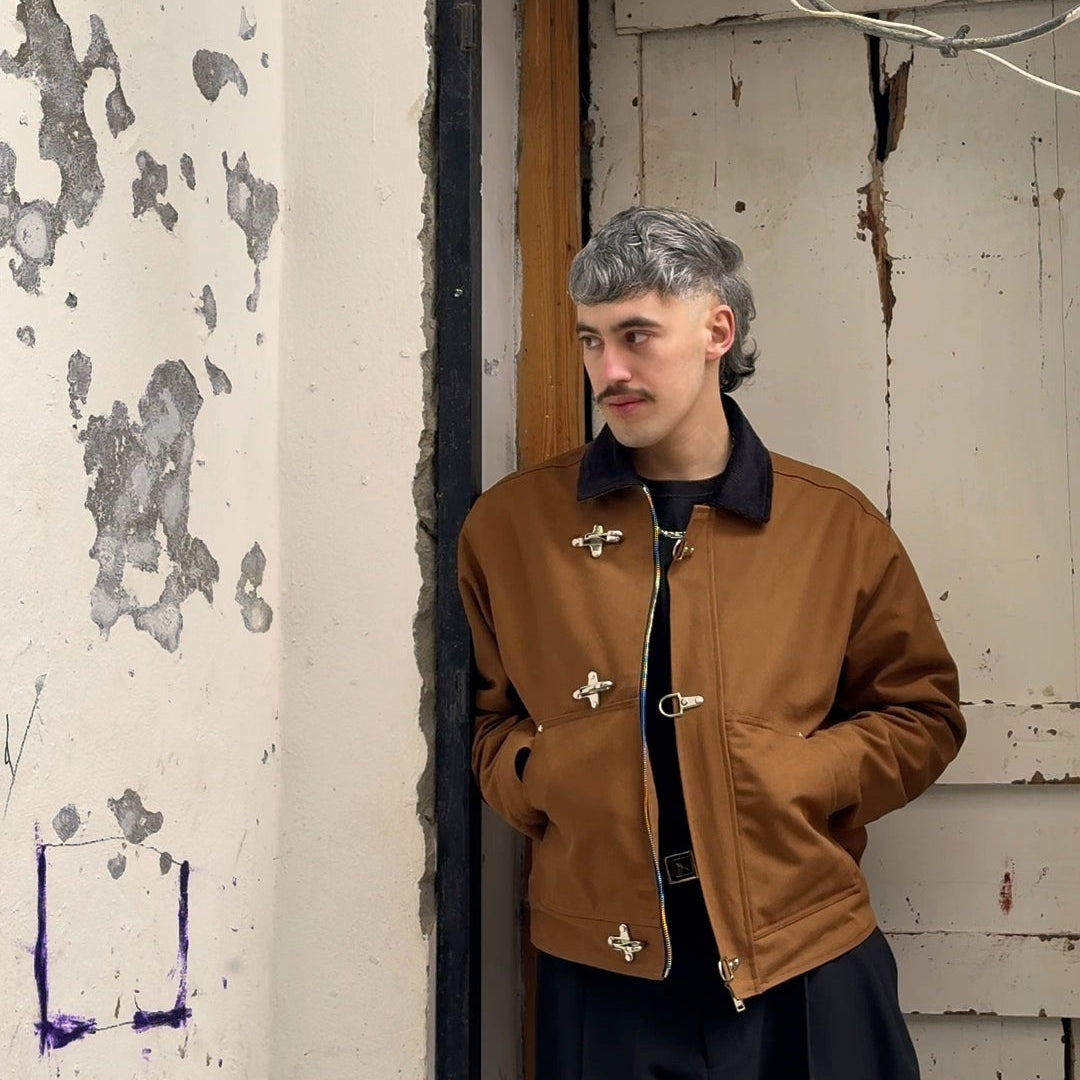 Fireman Structured Canvas Jacket — Brown – Eighties Clo