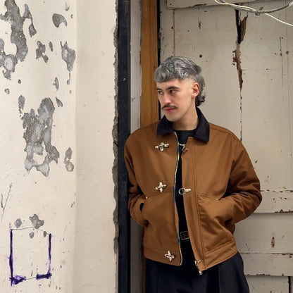 FIREMAN JACKET CANVAS - BROWN